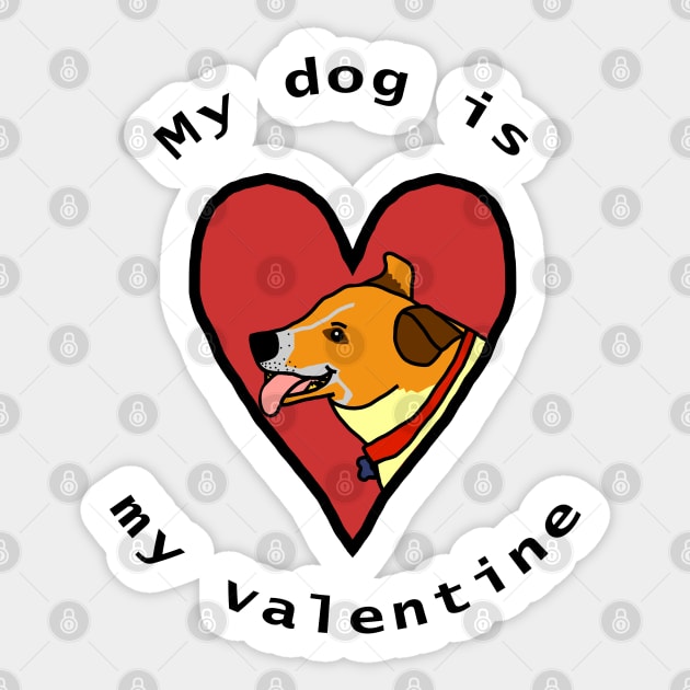 My Dog is My Valentine Corgi Terrier Cross Sticker by ellenhenryart